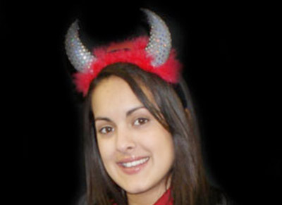 led devil horns head bopper - red