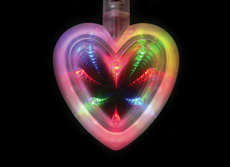 heart tunnel light pendant - light-up flashing led necklace
